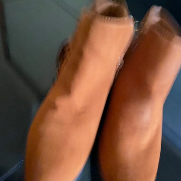 Bamboo Womens Sadie-48S Ankle Booties Brown Cuban Heel Zip Up Fringe 5.5 New - Picture 12 of 16